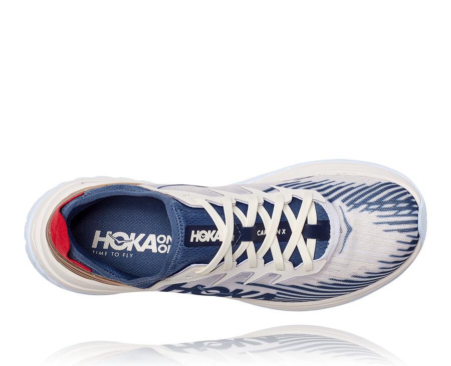 Hoka Australia One One Carbon X-SPE - Womens Running Shoes White/Blue - VGSAF-3824